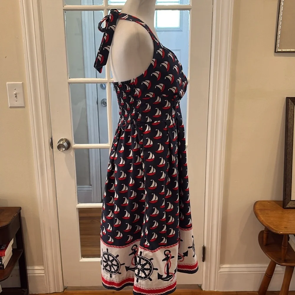 Anthropologie Postmark Windward Halter Dress w/ Nautical Theme. Size 4. - Picture 5 of 13